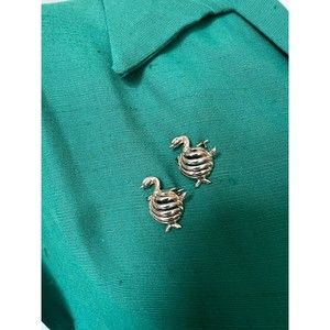 2 1950s Vintage Mid-Century Modern Swans Bird Pins Brooches Jewelry Accessories